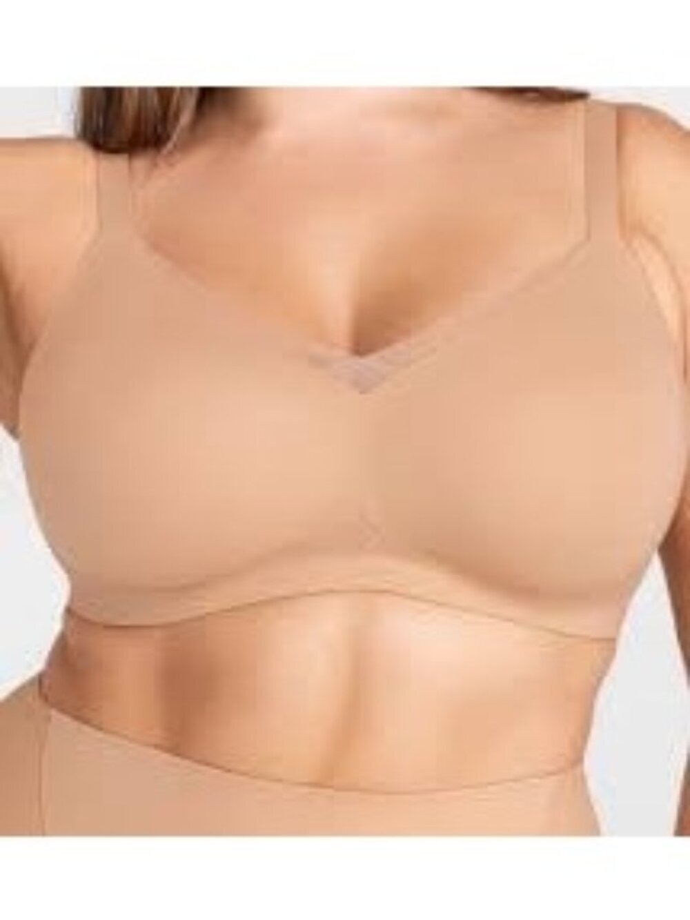 Honey Love Nude Crossover Bra Size M+ Supportive Full Coverage Stretch Comfort